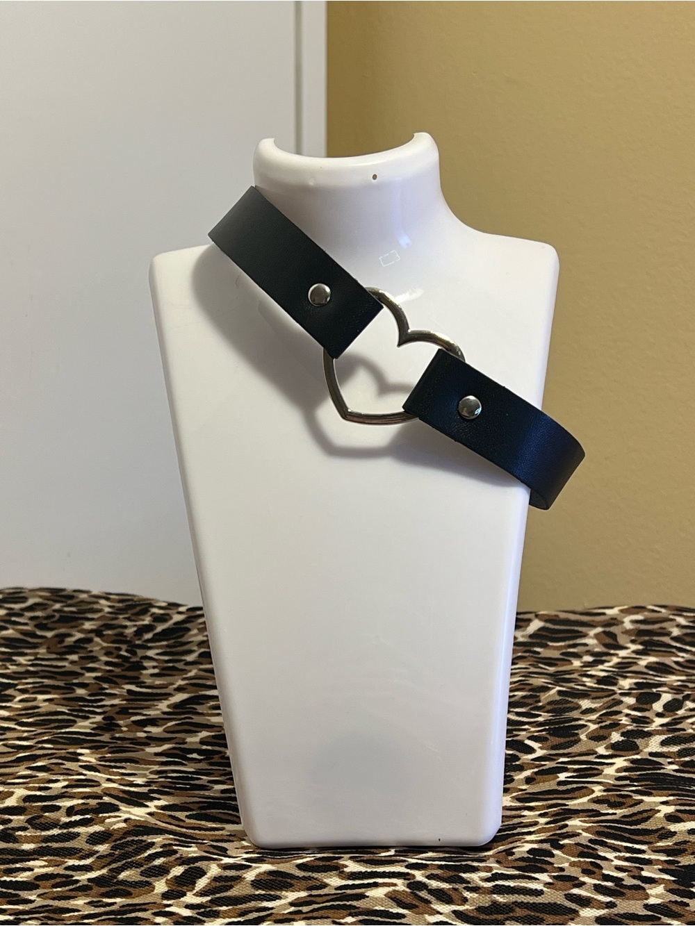 Black Gothic Choker With Silver Detailing